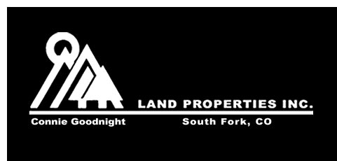 Land Properties, Inc logo, photo of San Juan Mountains, South Fork, Colorado